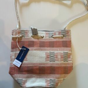 Brand New hand -loomed  jacquard and natural leather,cotton outer leather trims